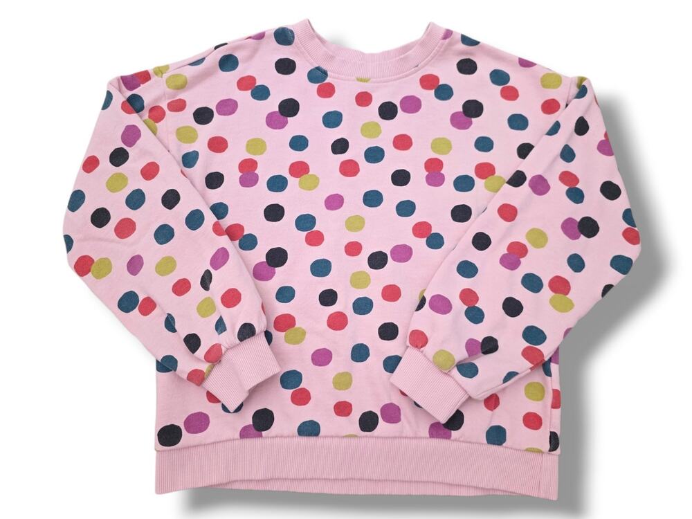 Hanna Andersson Girls 10 Print Balloon Sleeve French Terry Sweatshirt Confetti